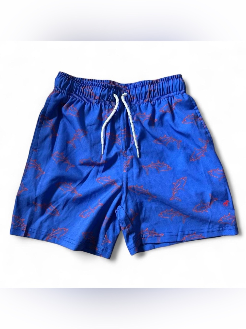 Caribbean Joe Kids Blue Swim Trunks with Red Accent size 7